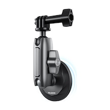 Yuntech01 Telesın Cmm-001 Aluminyum Manyetik Kamera Panosu - 360 Dönebilen Çift Topu - 9kg Yük Kapasitesi - Spor Kamera Adaptörü Ve 1/4" Vida İle Uyumlu Siyah