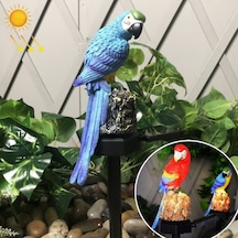 Güneş Çim Lambası Papağan Bahçe Avlu Lambası Aydınlatma Mavi