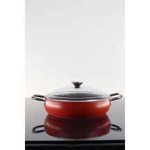Bonera Pro-plus 32 Cm Kırmızı Karnıyarık Tencere Kırmızı