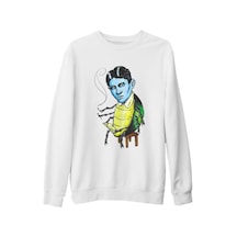 Franz Kafka Beyaz Kalın Sweatshirt