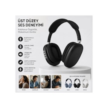 P9 Plus Kulaküstü Kablosuz Kulaklık Şarjlı Wireless Headphone Bluetooth Lu Hafıza Kartı Ve 3.5mm Jack Girişli Type C Şarj Girişli Mikrofonlu Kulaklık Mp3 Müzik Çalar