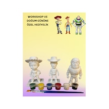 3d Toy Story Woody-jessie-buzz 3 Lü Set Figür Boyama Seti - Kendin Boya Hobi Ve Etkinlik Seti - Akrilik Boya + 6 Fırça