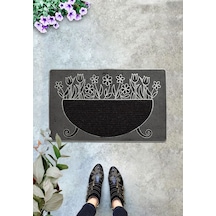 MONA GRİ 45x70 cm İç ve Dış Kapı Önü Paspası Pvc Kaymaz Taban