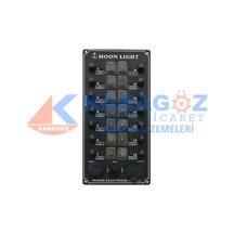 MOONLIGHT ÇAKMAKLI, IRGAT VE KORNA BUTONLU 14'LÜ SWITCH PANEL