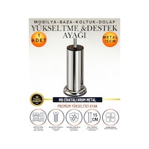 1 Adet 15 Cm M8 Vidalı Metal Krom Ayak Mobilya Ayağı Baza Ayağı Kanepe Ayağı Koltuk Ayağı Yatak Ayağı Yükseltme Ayağı Dolap Ayak Sehpa Sandık Ayakları Değişim Destek Ayağı Yükseltici Aparat Şifonyer Krom Krom