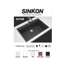 Sinkon Antrasit Granit Eviye 77 x 53 - Sg70B - Sinkon