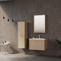 Orka Clay 80 Cm Mdf Sahra Banyo Dolabı Takımı Ve Boy Dolabı Çok Renkli