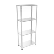 Çelikrafburada 4 Katlı Çelik Galvaniz Arşiv Rafı Depo Rafı Kiler Rafı 31x75x200 Dx51 Kalite Gümüş