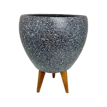 Bitki TasarımıGri Granit Toprak Saksı 3 Ayaklı 15 Cm