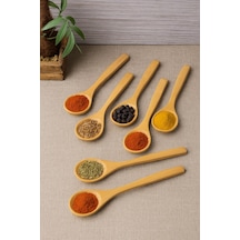 6 Lı Ahşap Küçük Baharat Kaşığı 13 Cm Çok Renkli