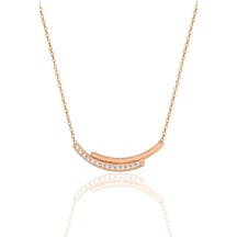 Söğütlü Silver Gümüş Rose Zirkon Taşlı Kolye