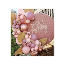 Makaron Pembe Toz Pembe Rosegold Krom Balon Zinciri 100 Adet Mix