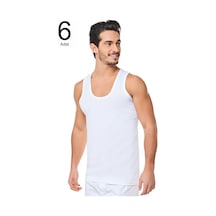 6 Adet Seher Yıldız 0001ı %100 Pamuk Beyaz Ekonomik Erkek Atlet