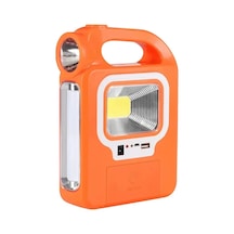 POWERMASTER HB-6399A COB LEDLİ SOLARLI 3 KADEMELİ IŞILDAK FENER ( Turuncu