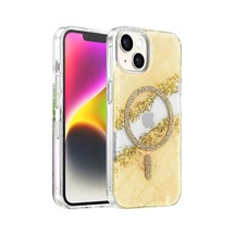 Onegif Apple Uyumlu Apple iPhone 14 Lotus Simli Magsafe Kapak - Gümüş Evimdeyokyok