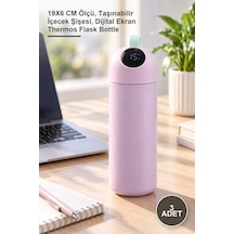 3 Adet Dijital Göstergeli Termos 19x6 Cm Ölçü, Taşınabilir İçecek Şişesi, Dijital Ekran Thermos Flask Bottle