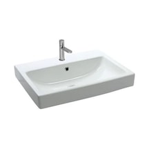 Batarya Delikli Tezgah Üstü Lavabo Beyaz