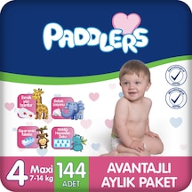 Bebek Bezi 4 Numara Maxi (7-14 Kg) 144 Adet – Aylık Paket, 12 Saat Kuruluk
