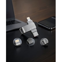 128gb Usb Flash Bellek Lightning Ve Type C Çift Giriş Model: 128gbıphoneotg-1