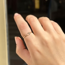 14k Altın Mavi Taşlı Balık Yüzük