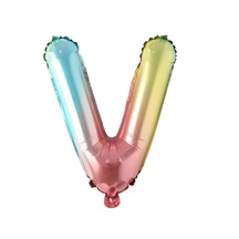 V Harf Gökkuşağı Folyo Balon16 İnç 36 cm