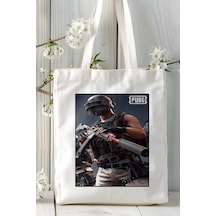 Art Hediye Pubg Battlegrounds Oyun Baskılı Bez Çanta Omuz Çantası Kişiye Özel Model 22 Çok Renkli