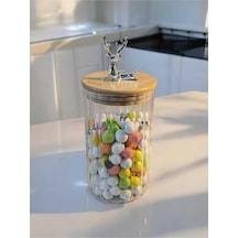 9x15 Cm 1 Adet Geyikli Cam Saklama Kavanozu Geyik Başı Gümüş Renk Hava Geçirmez Y-401,şeffaf Diğer
