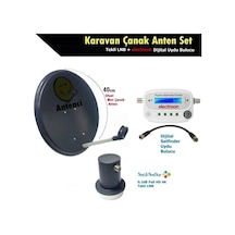 Antenci 40cm Karavan Çanak Anten Seti + Next Tekli Lnb + Electroon Dijital Uydu Bulucu