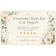 100 Adet Çiçekli Yorum Kartı 8x5 Cm 200 Gr Küçük İşletme Teşekkür Kartı, Yorum Kartları