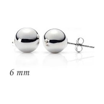 Gümüş Top Küpe - 6 Mm Gold - Rose Gold