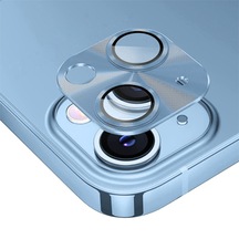 Ally İphone 15-15 Plus Uyumlu Metal Tempered Kamera Lens Koruyucu-mavi