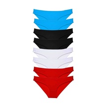 8 Adet Süper Eko Set Likralı Kadın Slip Külot Siyah Kırmızı Beyaz Mavi Standart