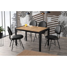 Lato Masa, Metax Sandalye, Dışbudak, 120x75 Açık Ceviz