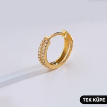 14 Ayar Taşlı Tek Halka Altın Küpe 0,91 Gr-6315