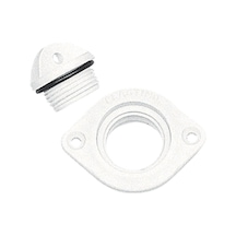 Drain Socket W/Plug. Oval W/2 Holes. 48X36Mm. White