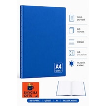 Saygılıofis 60 Yaprak A4 Dikişli Düz Pp Kapak Çizgili Defter Mavi