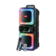 Rgb Işıklı Mikrofonlu Karaoke Seti Ve Bluetooth V5.0 Güçlü Hoparlör - Uzaktan Kumandalı