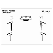 Citroen C4 Picasso Torpido Kaplama 2006 19 Parça Piano Black