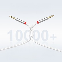 Ekılıf - Aux Audio Kablo 3.5mm 3m Au-708 Örgü Tasarımlı Aux Audio Kablo 3.5mm 3m - Beyaz - T37801 Beyaz