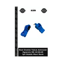 Özel Üretim Takım Antrenör Egzersiz Dk-10-blue İpli Düdük Mavi Renk