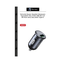 Yolculuk Eşyası Seyahat Aksesuarı Taşınabilir Güç Cc46 18w Qc 3.0 Pd Hızlı Araç Şarj Aleti Type-c