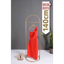 Butik Stil Oval Askılık Konfeksiyon Askılığı Askılık Elbise Askılığı Ayaklı Askılık Kıyafet Askılığı Gold
