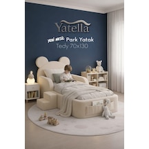 Yatella Luxury Tedyy Baza ve Başlıklı Montessori Full Sünger Yatak Seti 70 x 130 Bej