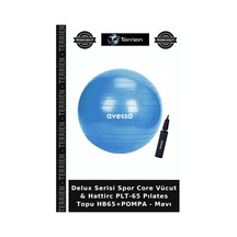 Delux Serisi Spor Core Vücut & Hattirc Plt-65 Pılates Topu Hb65+pompa - Mavı