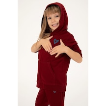U.S. Polo Assn. Kız Çocuk Bordo Fermuarlı Basic Sweatshirt 50296390-VR014