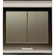 Viko Panasonic Thea Blu İkili Anahtar, Çerçeve Una+füme, Kapak Dore