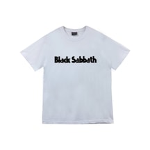 Stoned&Fame Black Sabbath Baskılı Unisex %100 Pamuk Beyaz T-shirt Beyaz