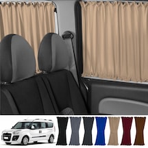 Pandami Fiat Doblo Iı Uzun Şase 2010-2023 Uyumlu Krem Raylı Oto Perde Takımı