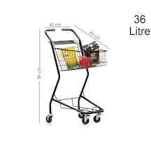 36 Litre Minicart Şarküteri Ve Kuruyemiş Metal Market Arabası Füme / En:42 Boy:65 Yükseklik:96 Cm