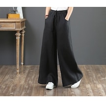 Toridas Keten Günlük Pantolon Beli Lastikli Bağcıklı Ln12siyah 001